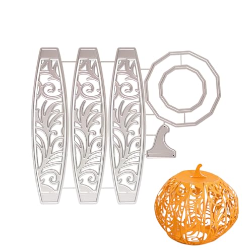 3D Kürbis Lantern Stanzschablonen Halloween Deko Herbst Prägeschablonen Stanzformen Herbstdeko Prägeschablone Stanze Schablonen Stanzschablone für DIY Handwerk Scrapbooking Album Papier Karten (2) von FZQBEY