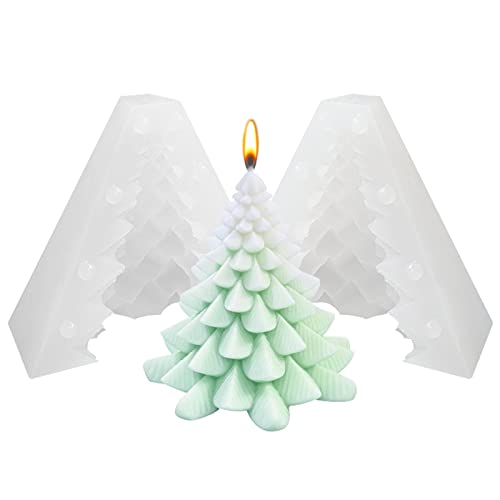 3D Weihnachtsbaum Kerzengießform,Schnee-Tannenbaum Silikonformen,Realistic Kerzenform Wiederverwendbar, Epoxy-Formen Harzform für Kunsthandwerk, Herstellung von Weihnachtsgeschenken, Christbaumschmuck von FZQBEY