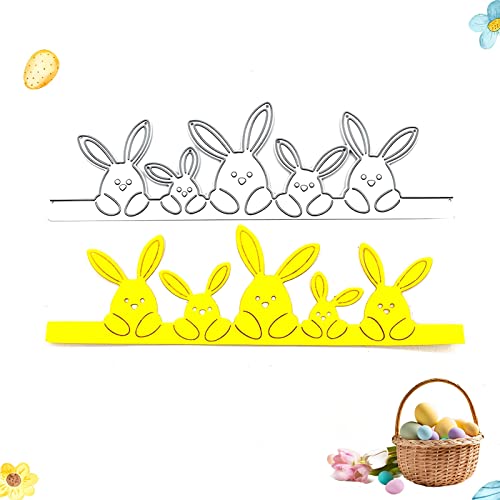 Oster Stanzformen, Oster Stanzschablonen Set, Hasen Eier Stanzformen, Easter Egg Cutting Machine Stanzformen Prägeschablonen für Scrapbooking, Kartenherstellung, Album Dekoration, Bilderrahmen (B) von FZQBEY