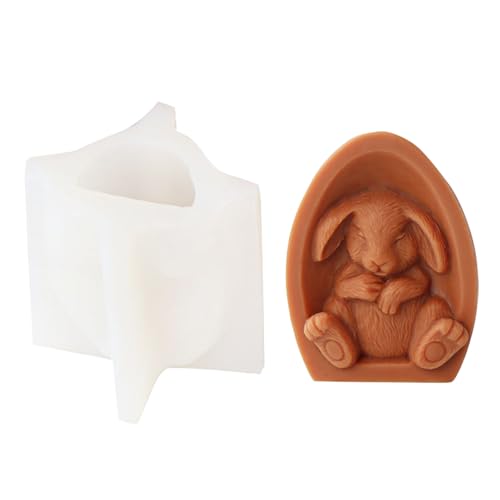 Ostern Kaninchen Silikonformen Gießformen, 3D Hasen Kerzenform, Osterei Kaninchen Silikonform, Osterhase Silikonform, Kaninchen Gießform Ostern, Hasenform für Ostern, Silikonform Hasen (A) von FZQBEY