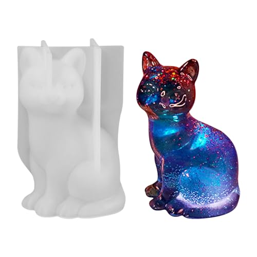 Silikonformen Gießformen Katze Kerzenformen zum Gießen Katze Silikonform Kerzen 3D Kätzchen Silikon Gießform Katze Gips Zum Gießen Silikonform Kerzenform Seifenform Epoxidharz Tiere Formen (A) von FZQBEY