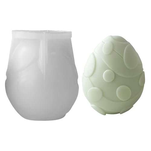 Silikonformen Gießformen Ostern, 3D Ostereier Silikonform Ostern Kerzenformen zum Gießen Gießformen Silikon Gießform Ostern Giessformen Silikon Frühling Silikonform Osterei Kerzen Formen ﻿ (E) von FZQBEY