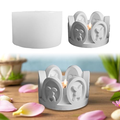 Silikonformen Gießformen Ostern, Silikonform Ostern Hase Silikonform Kerzenhalter Gießformen Silikon Gießform Ostern Gipsformen zum Gießen 3D Osternhase Silikonform Teelichthalter Giessformen Silikon von FZQBEY