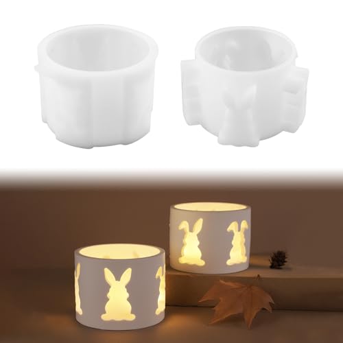 Silikonformen Gießformen Ostern, 2pc Silikonform Ostern Silikonform Hase Silikonform Kerzenhalter Gießformen Silikon Gießform Ostern Giessformen Silikon Gießform Hase Silikonform Osternhase Osterdeko von FZQBEY