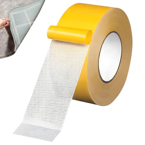 Teppichklebeband Extra Stark Doppelseitiges Klebeband, Strong Adhesive Double Sided Gauze Fiber Mesh Tape, Doppelseitiges Klebeband Transparent,Einfach zu Schneiden und zu Entfernen (1, 2.5cm*20m) von FZQBEY