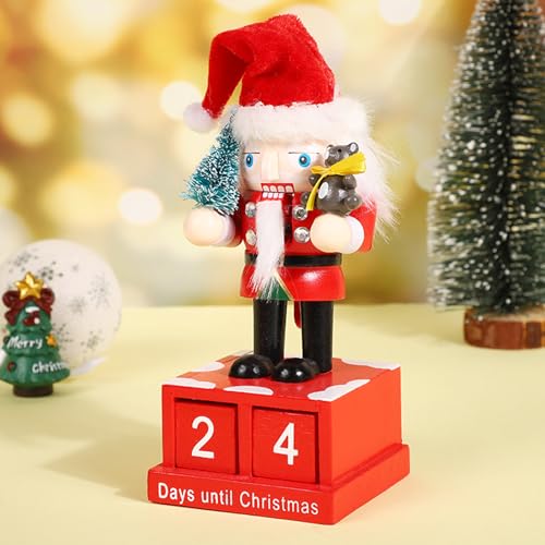 Weihnachtsdeko Holz Adventskalender 2024, Weihnachten Tischdeko Holz Weihnachtskalender 2024, 24 Tage Adventskalender Weihnachten Deko Countdown Kalender aus Holz für Weihnachtsdeko (Weihnachtsmann) von FZQBEY