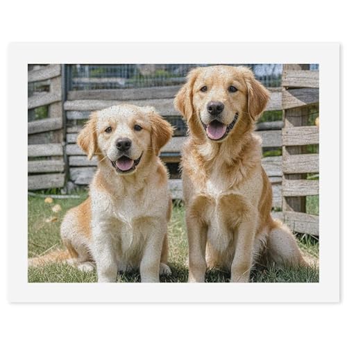 Digitales Ölgemälde für Erwachsene, Anfänger, Malen nach Zahlen, Golden Retriever, Hunde, Welpen, Haustiere, digitale Ölfarben nach Zahlen für Erwachsene, einfaches Leinwand-Kunstdruck-Set für von FZQVSGW