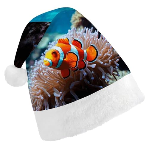 Erwachsene Weihnachtsmützen Weihnachten Festival Hüte Weihnachten Party Geschenk Hüte Festliche Weihnachtsmützen für Männer und Frauen Weihnachtsmann Weihnachtsmütze Clown Fisch Nikolausmütze von FZQVSGW