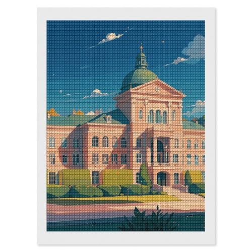 FZQVSGW College of Moab Diamant-Malerei-Set, komplettes quadratisches Tablett, Dekoration, Diamant-Kunst-Kits für Zuhause oder Bauernhaus-Dekoration, 30,5 x 40,6 cm (ohne Rahmen) von FZQVSGW