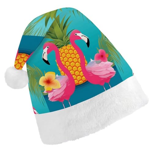 FZQVSGW Erwachsene Weihnachtsmützen Weihnachten Festival Hüte Weihnachten Party Geschenk Hüte Festliche Weihnachtsmützen für Männer und Frauen Weihnachtsmann Weihnachtsmütze Ananas Flamingo von FZQVSGW