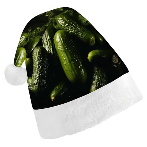 FZQVSGW Erwachsene Weihnachtsmützen Weihnachten Festival Hüte Weihnachten Party Geschenk Hüte Festliche Weihnachtsmützen für Männer und Frauen Weihnachtsmann Weihnachtsmütze PickleSanta Hat von FZQVSGW