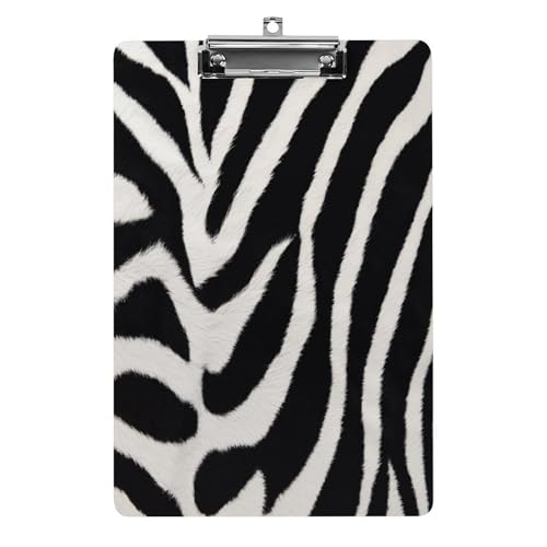 Acryl-Klemmbrett mit Zebra-Tier-Druck, niedlich, dekorativ, glitzernd, Klemmbrett für Damen, 21,6 x 28,9 cm von FZQVSWTX