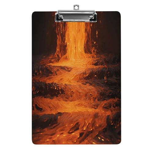 Acryl-Klemmbrett mit schwarzer Flamme, bedruckt, niedlich, dekoratives Glitzer-Klemmbrett, 21,6 x 28,9 cm von FZQVSWTX