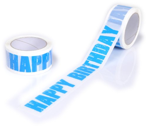 Fa. Sven Wilke 1 X Rolle Design Paketband HAPPY BIRTHDAY - blau -Klebeband/Neu 50 mm x 66 Meter von Fa. Sven Wilke