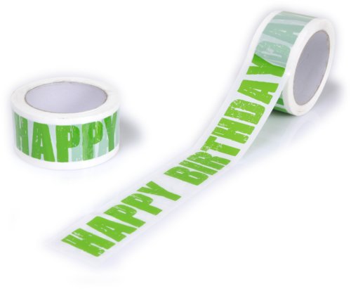 Fa. Sven Wilke 1 X Rolle Design Paketband HAPPY BIRTHDAY - grün -Klebeband/Neu 50 mm x 66 Meter von Fa. Sven Wilke