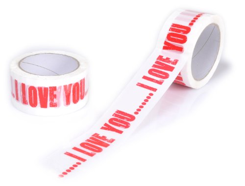 Fa. Sven Wilke 1 X Rolle Design Paketband I LOVE YOU - Klebeband/Neu 50 mm x 66 Meter von Fa. Sven Wilke