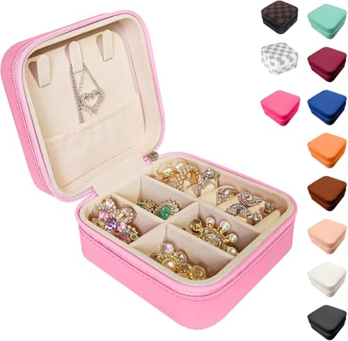 Reise-Schmuckschatulle für Brautjungfern, 12 Stück, Mini-Reise-Schmuckschatulle, kleiner Schmuck-Organizer für Mädchen und Frauen, PU-Leder, Brautjungfergeschenk, Ringe, Ohrringe, Halsketten, von FaFa tree