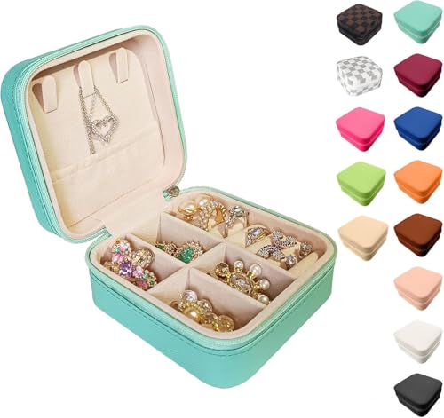 Reise-Schmuckschatulle für Brautjungfern, 12 Stück, Mini-Reise-Schmuckschatulle, kleiner Schmuck-Organizer für Mädchen und Frauen, PU-Leder, Brautjungfergeschenk für Ringe, Ohrringe und Halsketten, von FaFa tree