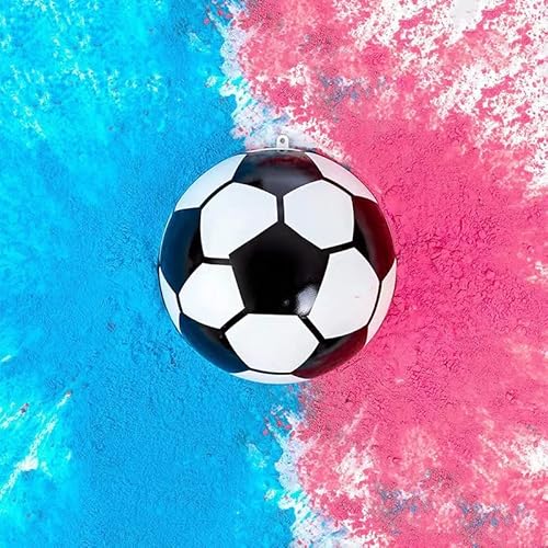 FaJoek Gender Reveal Fußballball mit Blau oder Rosa Pulver, Gender Reveal Rauchbombe, Gender Reveal Ball, Baby Geschlecht Verkünden, Gender Reveal Party Deko, Fußball Baby Shower Mädchen oder Jungen von FaJoek