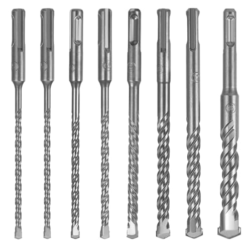 Faankiton 8 Stück SDS Plus Bohrer Set für Beton, SDS Plus Hammerbohrer Betonbohrer 5-16mm Steinbohrer Set, SDS Plus Meißel für Bohrhammer, Bohrhammer-Zubehör für Beton, Ziegel, Zement, Stein Faankiton 8 Stück SDS Plus Bohrer Set für Beton, SDS Plus Hammerbohrer Betonbohrer 5-16mm Steinbohrer Set, SDS Plus Meißel für Bohrhammer, Bohrhammer-Zubehör für Beton, Ziegel, Zement, Stein von Faankiton