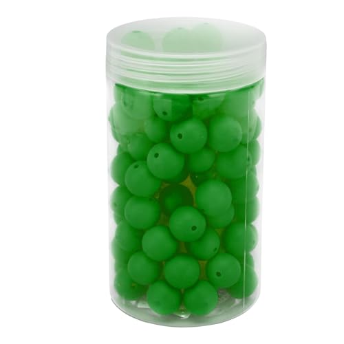 Lose Silikonperlen, Vorgebohrte Löcher, Leicht zu Reinigen, Silikonperlen, Durchmesser 15 Mm, Vielseitig Einsetzbar, mit Plastikflasche für DIY-Clubräume (GREEN) von Fabater