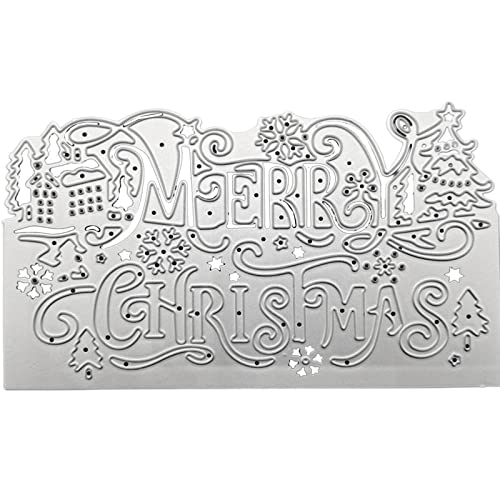 Fabeas Metall-Stanzformen, „Frohe Weihnachten“, Metall-Stanzformen, Schablone für Scrapbooking, Album, Papiervorlage von Fabeas