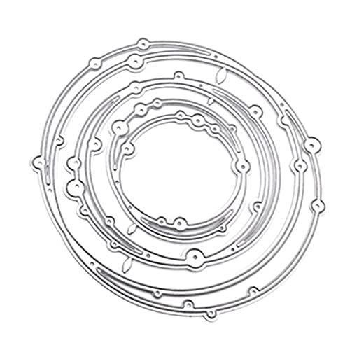 Fabeas Stanzformen aus Metall, Stanzformen mit rundem Rahmen, Stanzformen mit unregelmäßigen Metallpunkten, exquisite Prägeschablonen aus Karbonstahl von Fabeas