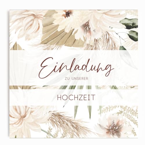 Fabelhafte Dinge Einladungskarten Geburtstag, Einladungskarten Hochzeit, Kommunion, Konfirmation & Jugendweihe oder für Anlässe wie Taufe & Einschulung, Tropical Design, inkl. Umschläge (25 Stück) von Fabelhafte Dinge