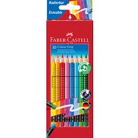 FABER-CASTELL Radierbare Grip Buntstifte farbsortiert, 10 St. von Faber-Castell