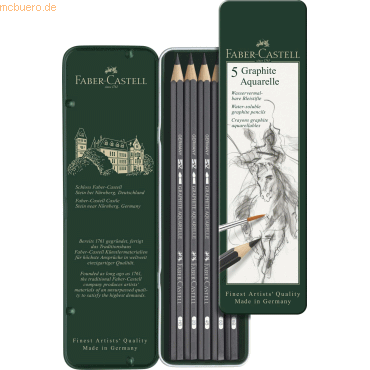 Faber Castell Bleistift Graphit Aquarelle VE=5 Stück von Faber Castell