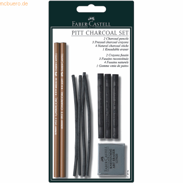 10 x Faber Castell ReißkohlePitt Charcoal Set in den Härten M/S/ES auf von Faber Castell