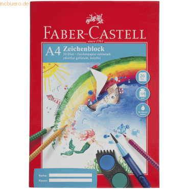 Faber Castell Zeichenblock A4 Rote Linie 20 Blatt von Faber Castell