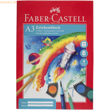 Faber Castell Zeichenblock A3 Rote Linie 10 Blatt von Faber Castell