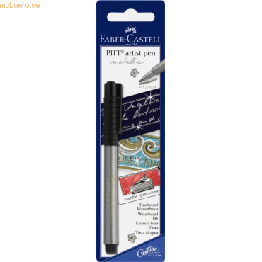 Faber Castell Tuschestift Pitt Artist Pen Spitze: M silber von Faber Castell