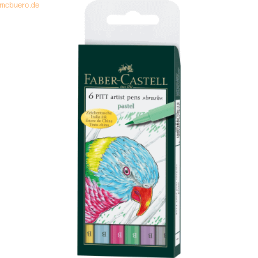 Faber Castell Tuschezeichner Pitt Artist Pen Pastel sortiert VE=6 Stüc von Faber Castell