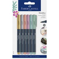 FABER-CASTELL Metallics Permanentmarker farbsortiert 1,5 mm, 6 St. von Faber-Castell