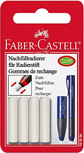 Ersatzradierer für 184401 ws FABER CASTELL 183996 BK=4St VE=5(Liefermenge=5) von Faber-Castell