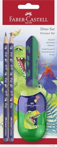 Faber-Castell 111519 - Schreibset Dino mit Bleistifte HB, Spitzer und Radiergummi, Schulset für Kinder Faber-Castell 111519 - Schreibset Dino mit Bleistifte HB, Spitzer und Radiergummi, Schulset für Kinder von Faber-Castell
