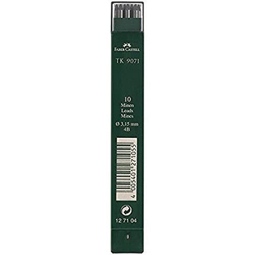 FABER-CASTELL 127104 - 10 Fallminen TK 9071, Minenstärke: 3,15 mm, Härtegrad: 4B von Faber-Castell