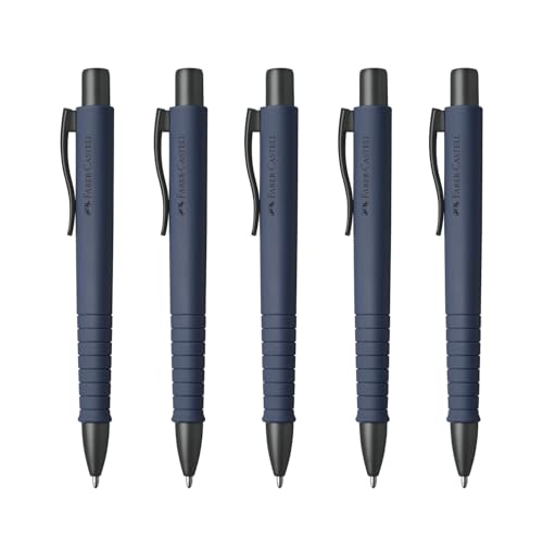 FABER-CASTELL 205256 - Kugelschreiber Poly Ball Urban Blue, 5 Stück, mit auswechselbarer XB Mine, dokumentenecht von Faber-Castell