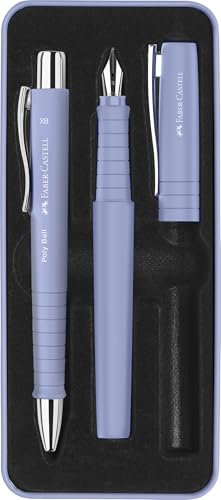 FABER-CASTELL 241051 - Schreibset Poly Pen mit Kugelschreiber und Füller, pale iris von Faber-Castell