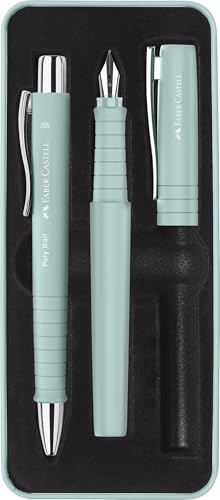 FABER-CASTELL 241053 - Schreibset Poly Pen mit Kugelschreiber und Füller, caribic blue von Faber-Castell