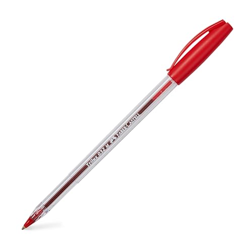 FABER-CASTELL 343220 - Kugelschreiber Trilux 032, Schreibfarbe rot, 50 Stück, Minenstärke M von Faber-Castell