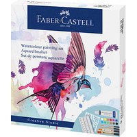 FABER-CASTELL Aquarell Bastelfarben-Set farbsortiert 12 Tuben  5,0 ml Tuben, 4 Synthetik-Pinsel, 1 Schablone und 1 Mischpalette  ml von Faber-Castell