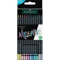 FABER-CASTELL Black Edition Metallic Buntstifte farbsortiert, 12 St. von Faber-Castell