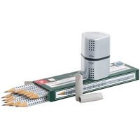 FABER-CASTELL GRIP 2001 Bleistift-Set HB silber mit Radierer, 1 Set von Faber-Castell