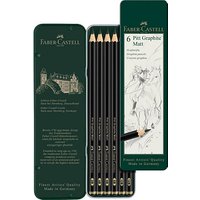 FABER-CASTELL Pitt Graphite Matt Graphitstifte schwarz, 6 St. von Faber-Castell