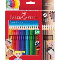 FABER-CASTELL Colour Grip Skin Tones Buntstifte farbsortiert, 24 St. von Faber-Castell