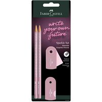 FABER-CASTELL Grip Sparkle Bleistift-Set B rose shadows, 1 Set von Faber-Castell