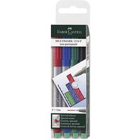 FABER-CASTELL MULTIMARK Folienstifte-Set farbsortiert non-permanent 4 St. von Faber-Castell